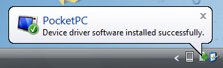 Pocket PC Driver Installed